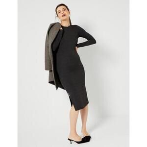 LUXEssentials Knit MIDI Maternity Dress - Grey XS